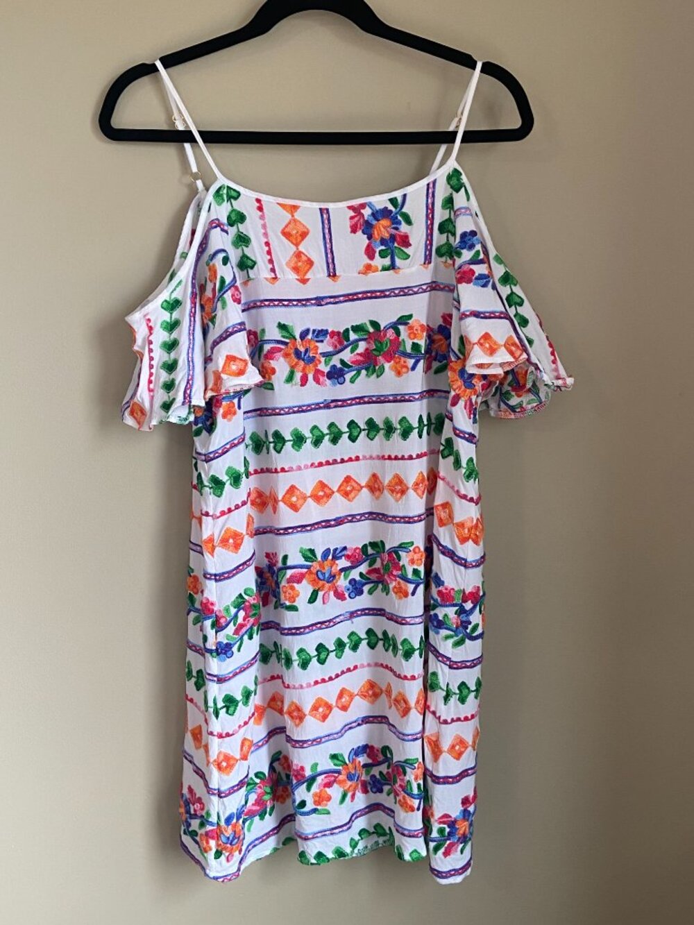 La Blanca Dress Cover Up, Resort Wear, Beach - Off Shoulder - Tropical